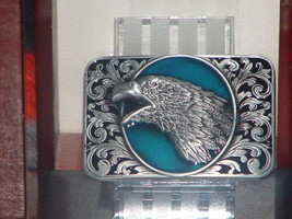 New American Eagle Pewter Finish Metal Belt Buckle - £9.54 GBP