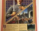 Vintage Joan Of Ark Siege &amp; The Sword Print Ad 1989 Brøderbund pa5 - £5.56 GBP