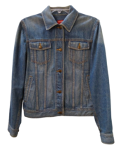 CHAPS Jean Jacket Womens Size Medium Classic Blue Denim Cotton Blend Poc... - $24.45