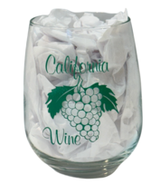German American Folk Festival Stemless Wine Glass California Grape Adver... - $7.92