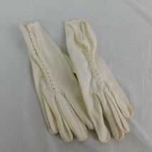 Gloves Cream White Ladies Women Costume Cosplay 11&quot; 4 Button Length Braided Look - £7.79 GBP