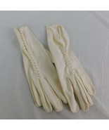 Gloves Cream White Ladies Women Costume Cosplay 11&quot; 4 Button Length Brai... - £7.70 GBP