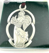 Longaberger Pewter Angel Basket Ornament JOY Christmas 1998 - £9.36 GBP