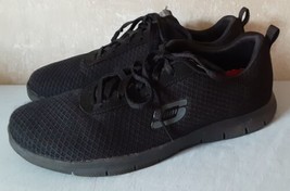 Skechers Black Work Sneakers Slip Resistant Womens Sz 8.5 Memory Foam Shoes U4 - £19.54 GBP
