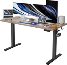 Fezibo Height Adjustable Electric Standing Desk, Black, 55 X 24 Inches. - £213.37 GBP