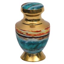 HANDTECHINDIA Cremation Urn Memorial Container Jar Pot Brass Small Keepsake Crem - £28.02 GBP