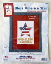 Dimensions God Bless America Star Counted Cross Stitch Kit 8" x 10" NEW - $11.35