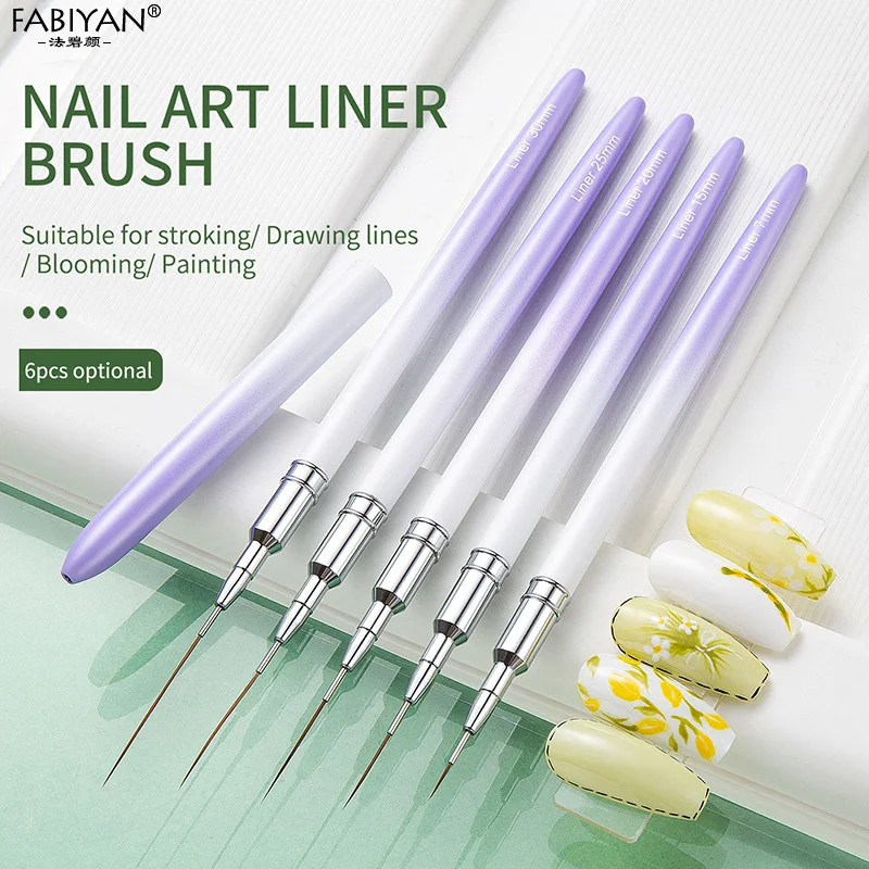 7/15/20/25/30mm Professional Nail Art Brushes Nail Liner Brush UV Gel Pa... - $14.20