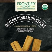 Frontier Co-op Cinnamon Sticks, Ceylon 3&quot;, Certified Organic, Fair Trade... - £35.99 GBP