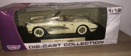 Vtg New  Motor Max 1958 Corvette Die  Cast 1/18  Metal Item 73109 A21 White - $98.00