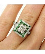 2.80Ct Emerald Cut Simulated Diamond Art Deco Vintage Engagement Ring 92... - £78.65 GBP