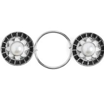 Unique 3 way Fastener Pearl Flower Crest - $414.68 MXN