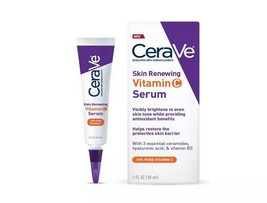 2 Packs CeraVe Skin Renewing Vitamin C Face Serum with Hyaluronic Acid - 1 fl oz - £55.49 GBP