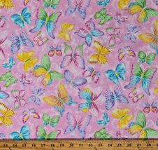 Cotton Butterflies Butterfly Glitter Sparkles Pink Fabric Print by Yard ... - $9.95