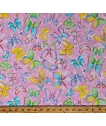 Cotton Butterflies Butterfly Glitter Sparkles Pink Fabric Print by Yard ... - $9.95