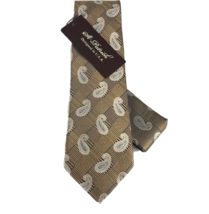 St. Patrick Men&#39;s Tie &amp; Hanky Set Khaki Navy Silver Paisley Plaids Check... - £15.46 GBP