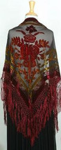 Autumn Fall Burgundy Vintage Style Velvet Gypsy Hip Wrap Scarf Bohemian or Shawl - $59.99