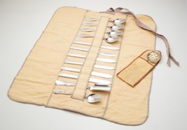 13 SLOT MARSHAL FIELD FLANNEL SILVERWARE HOLDER STORAGE ROLL ANTI TARNIS... - $458.54 MXN