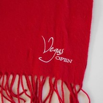 Las Vegas Open Red Scarf Embroidered Logo Fringe Ends - £17.29 GBP