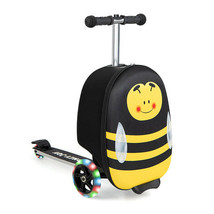 Hardshell Ride-on Suitcase Scooter with LED Flashing Wheels-Yellow - Col... - $177.07