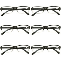 6 Packs Mens Womens Rectangle Frame Reading Glasses Blue Light Blocking Readers - £11.18 GBP