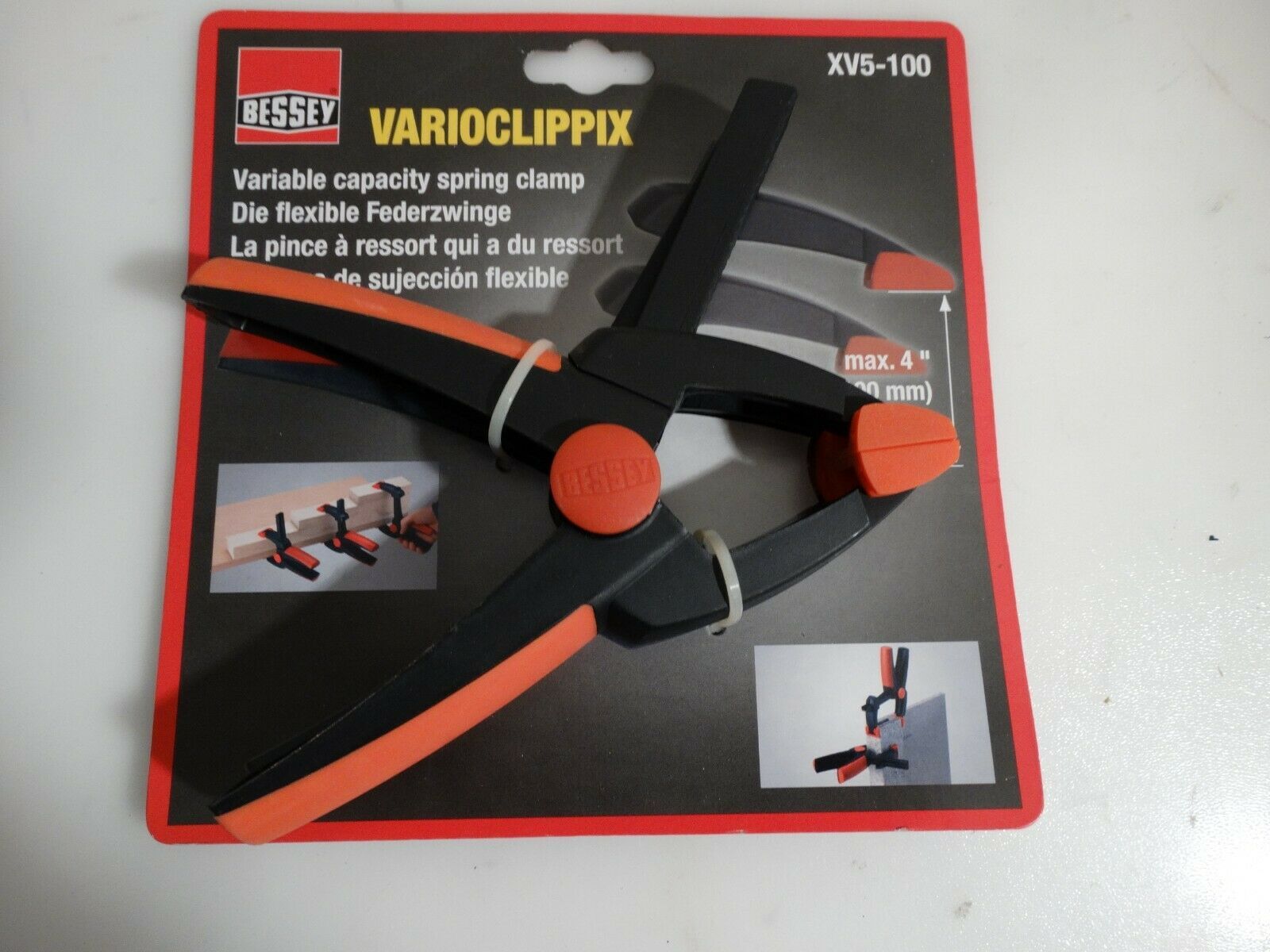 BESSEY VARIOCLIPPIX 4 in. VARIABLE CAPACITY SPRING CLAMP XV5-100 - $9.90
