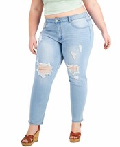 MSRP $35 Gogo Jeans Trendy Plus Size High-Rise Destructed Skinny Blue Si... - $9.72