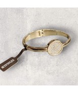 CHICO’S Gold Tone Bangle Bracelet Circle W/ Diamond Like Stone Flexible ... - $285.02 MXN