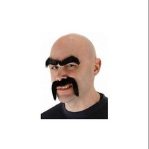 Tough Guy Facial Fur Hair Set Biker Dude Mobster Fu Manchu Body Guard Tony - $8.95
