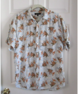 MURANO Men&#39;s Linen Blue Short Sleeve Hawaiian Tropical Floral Beach Shir... - £14.01 GBP
