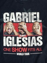 Men&#39;s Size Large Gabriel Iglesias Fluffy World Tour Long Sleeve Black Te... - £9.82 GBP