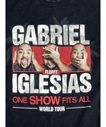 Men&#39;s Size Large Gabriel Iglesias Fluffy World Tour Long Sleeve Black Te... - $16.93 CAD
