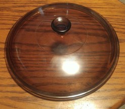 Vintage Pyrex Vision? Lid 8.75 Inch Tinted Dark Brown - $14.99