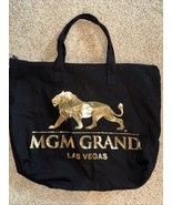 MGM Grand Las Vegas Tote Bag Black Gold Lion Logo Zip Closure Zip Pocket... - $399.29 MXN