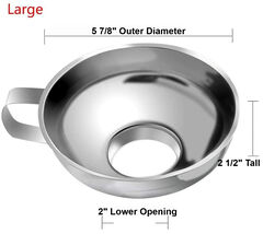 Stainless Steel Metal CANNING JAR FUNNEL fit Wide &amp; Regular mOuth ALL Ma... - $27.55