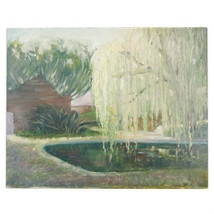 Untitled (Willow Tree Over Pond) By Anthony Sidoni Oil Painting 8&quot;x10&quot; - £1,887.06 GBP