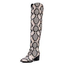 New High Quality Over The Knee Boots Woman Long Boot Snake Print Women winter fo - £54.39 GBP