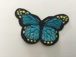 Blue Butterfly Embroidered Patch - $2.61