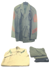 Vintage US Marine Army Uniform Hat Pants, Tie &amp; Shirt - P.C Shedal - Rea... - £192.21 GBP