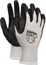 Memphis 9673L Economy Foam Nitrile Gloves, Large, Gray/Black, 12 Pairs - £51.15 GBP