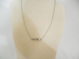 Department Store 18&quot; w 3&quot; ext Silver Tone Bead Pendant Necklace B2018 - £11.27 GBP