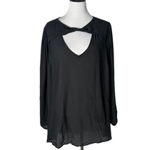 Torrid Black Long Sleeve Blouse Cut Out Neckline Top Women Size 3 3X 22 24 - £19.61 GBP