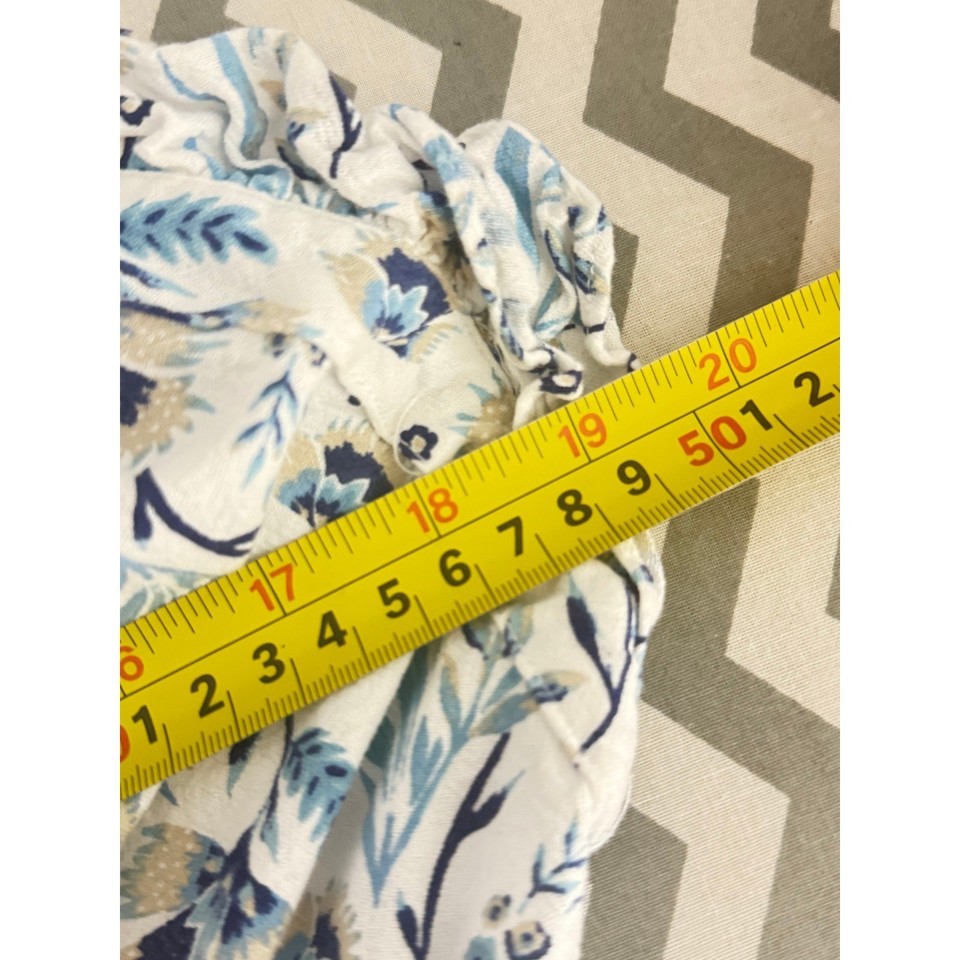 Universal Thread Blue Floral Ruffle Dress | Cotton Linen Blend | Size M Item image 6