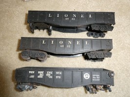 Lot of 3 Vintage O Scale Lionel Black Gondola Car Bodies and Some Parts - $24.75