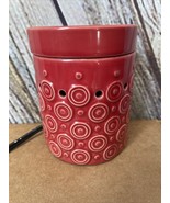 Scentsy Red Mid Size Wax Warmer Electric Rosso Circles Works Great! - $10.35