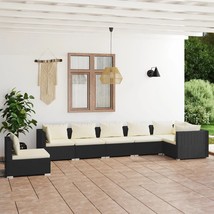  Garden Lounge Set Black PE rattan, powder-coated steel Large - $1,532.50 CAD
