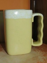 Gonder Ceramic Arts #909 4.5&quot; Mug / Cup Mid Century yellow &amp; white square - £8.84 GBP