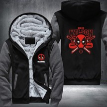 New Deadpool Super Warm Thicken Fleece Zip Up Hoodie Men&#39;s Coat Free Shipping Wa - £99.49 GBP