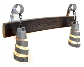 Barrel Ring and Stave Vanity Light - Elan - Made from retired wine barrel rings - £262.93 GBP