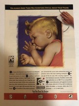 1990 Logitech Vintage Print Ad Advertisement Baby Sucking Thumb pa30 - $8.90